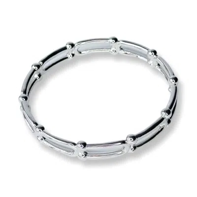 Jagged Halo Jewelry Women's Grit Bangle Bracelet In Silver