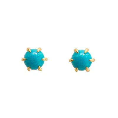 Jagged Halo Jewelry Women's Jolene Micro Stud Earrings In Turquoise In Blue