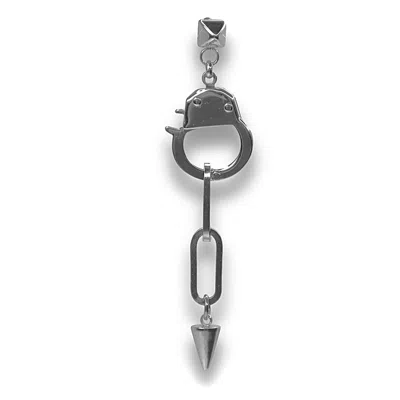 Jagged Halo Jewelry Women's Love Bond Handcuff Single Earring White Gold