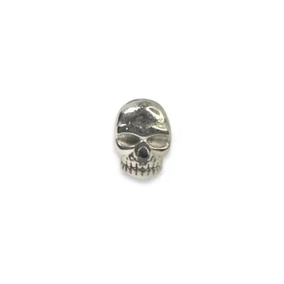 Jagged Halo Jewelry Women's Micro Skull Stud Earrings In White Gold Plated In Multi