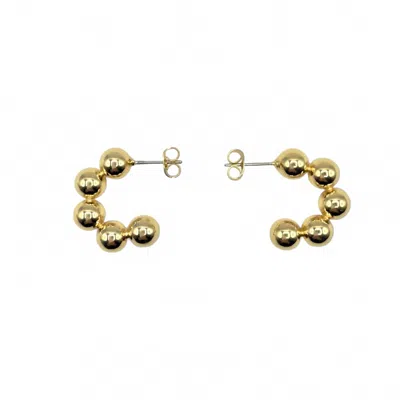 Jagged Halo Jewelry Women's Orbit Bead Hoop Earrings In Gold