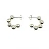 Jagged Halo Jewelry Women's Orbit Bead Hoop Earrings In Silver In Metallic