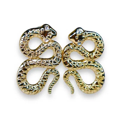 Jagged Halo Jewelry Women's Python Earrings In 18k Yellow Gold Filled In Multi