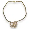 Jagged Halo Jewelry Women's Python Necklace In 18k Yellow Gold Filled In Multi
