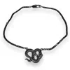 Jagged Halo Jewelry Women's Python Necklace In Black Rhodium In Black