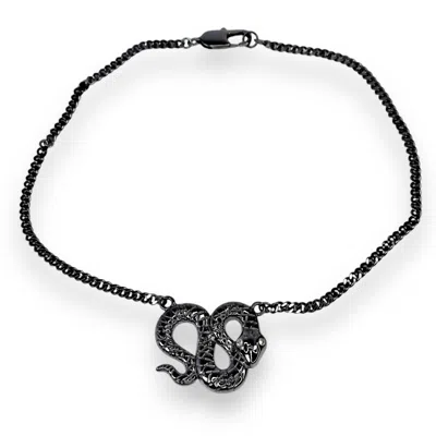 Jagged Halo Jewelry Women's Python Necklace In Black Rhodium In Multi