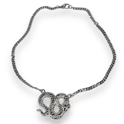 Jagged Halo Jewelry Women's Python Necklace In White Gold Filled In Multi