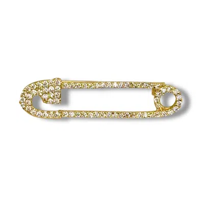 Jagged Halo Jewelry Women's Safety Pin Brooch Yellow Gold