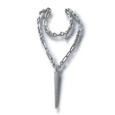 Jagged Halo Jewelry Women's Silver Artemis Spike Necklace White Gold