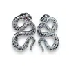 Jagged Halo Jewelry Women's Silver Python Earrings In White Gold