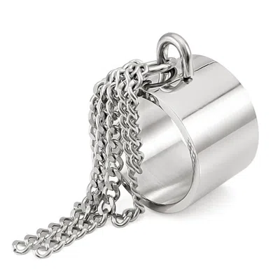 Jagged Halo Jewelry Women's Silver Tassel Ring White Gold