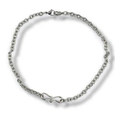 Jagged Halo Jewelry Women's Silver Viper Link Convertible Necklace Stainless Steel