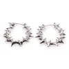 Jagged Halo Jewelry Women's Silver Yennefer Spike Hoop Earrings In White Gold