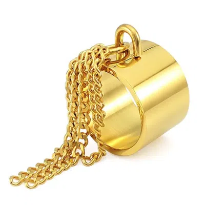 Jagged Halo Jewelry Women's Tassel Ring Yellow Gold