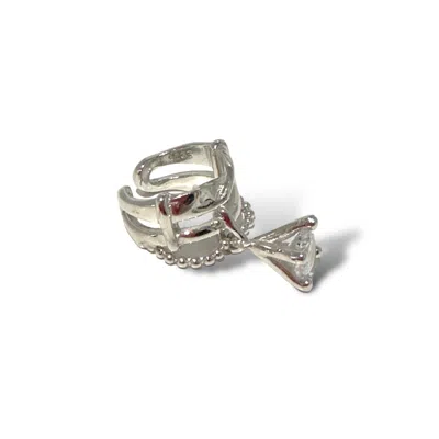 Jagged Halo Jewelry Women's White Queen Ear Cuff In Metallic