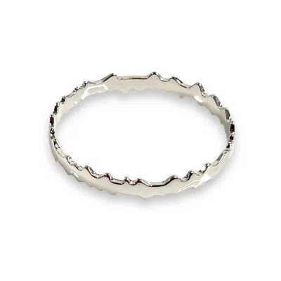 Jagged Halo Jewelry Women's Yennefer Bangle Bracelet In White Gold Filled In Multi