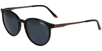 Jaguar 37262 8840 Men's Sunglasses Black Size 54 In Blue
