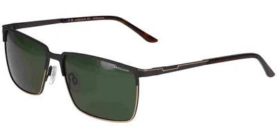 Jaguar 37372 Polarized 5100 Men's Sunglasses Black Size 60 In Green