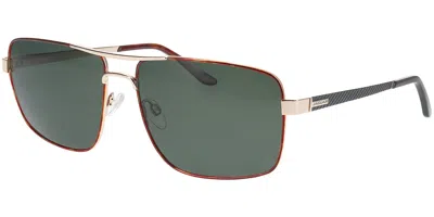 Jaguar 37376 5100 Men's Sunglasses Tortoiseshell Size 60 In Green