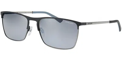 Jaguar 37825 Polarized 6100 Men's Sunglasses Black Size 60 In Gray