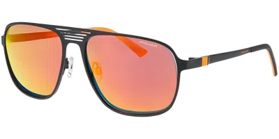 Jaguar 37827 Polarized 6100 Men's Sunglasses Black Size 60 In Orange