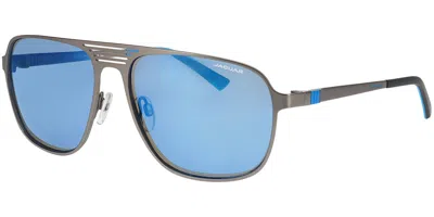 Jaguar 37827 Polarized 6500 Men's Sunglasses Gunmetal Size 60 In Blue