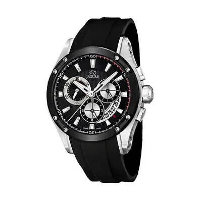 Pre-owned Jaguar J688/1 The Special Edition Collection, 45 Mm Case With Black Rubber Strap