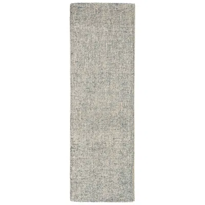 Jaipur Britta Oland Brt03 2'6"x8' Blue And Light Gray Wool Area Rug