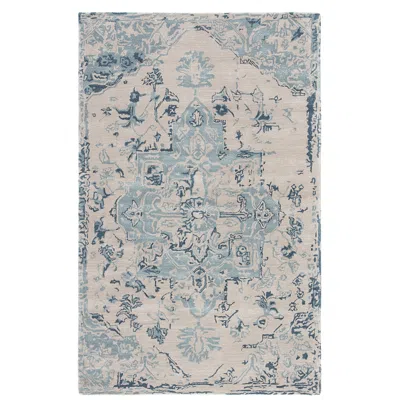 Jaipur Citrine Sasha Cit03 5'x8' Beige Blue Medallion Wool Area Rug