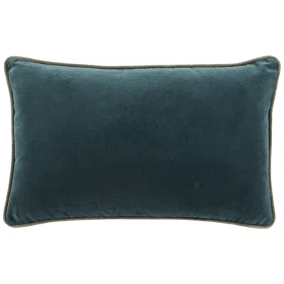 Jaipur Emerson Lyla Solid Teal Cream 21"x13" Lumbar Throw Pillow