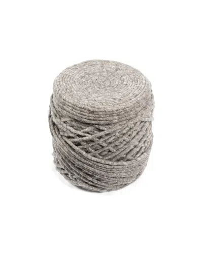 Jaipur Living Guna Textured Cylinder Pouf In Gray