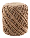 Jaipur Living Guna Textured Cylinder Pouf In Tan