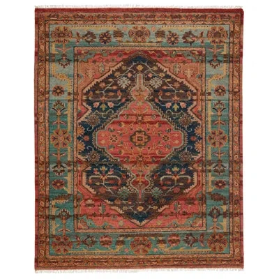 Jaipur Living Jinsen Afri Jin03 Handknotted Medallion Pink And Teal Area Rug (3'x10') In Multi