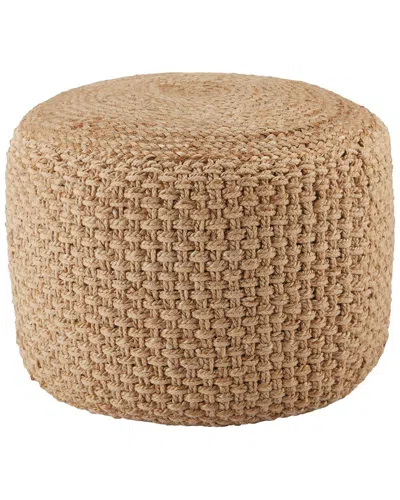 Jaipur Living Kealani Trellis Cylinder Pouf In Beige