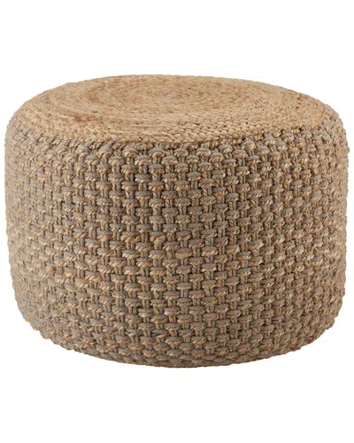 Jaipur Living Kealani Trellis Cylinder Pouf In Gray