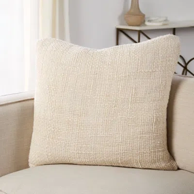 Jaipur Living Linen Throw Square Pillow Cover In Cream,no Fill