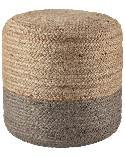 Jaipur Living Oliana Ombre Cylinder Pouf In Taupe