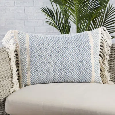 Jaipur Living Outdoor Rectangular Pillow Cover & Insert In Light Blue,ivory,pillow Cover Only - No Insert