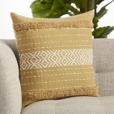 Jaipur Living Parable Cotton Pillow Cover In Yellow