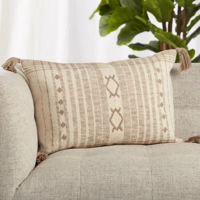 Jaipur Living Parable Rectangular Cotton Pillow Cover In Taupe