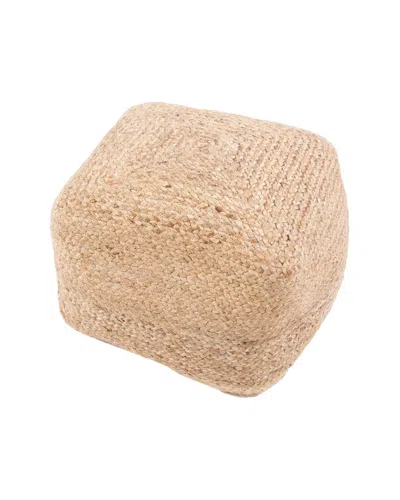 Jaipur Living Sangam Solid Cuboid Pouf In Beige