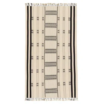 Jaipur Living Saramati Hand-loomed Tribal 100% Cotton Throw In Birch;moonless Night