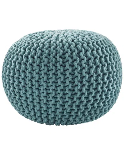 Jaipur Living Spectrum Textured Round Pouf In Aqua