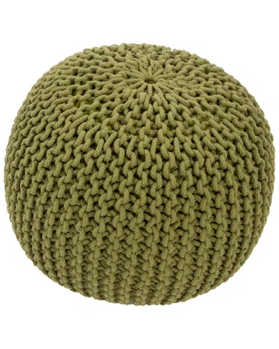Jaipur Living Spectrum Textured Round Pouf In Green