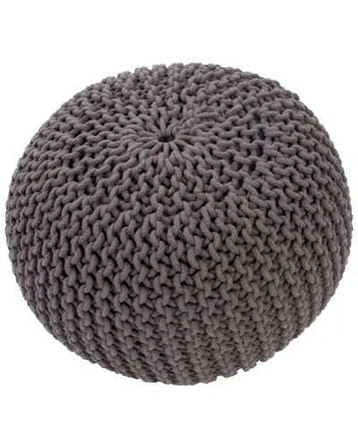Jaipur Living Spectrum Textured Roundpouf In Gray