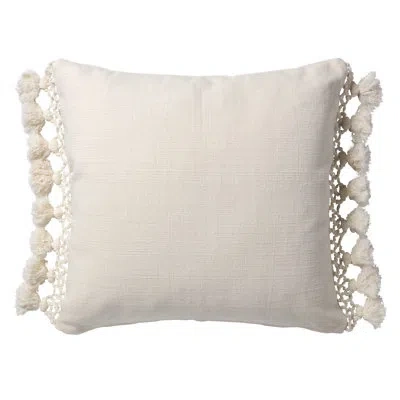 Jaipur Living Traveon Solid White Pillow Cover (22" Square) In Pillow Cover Only - No Insert
