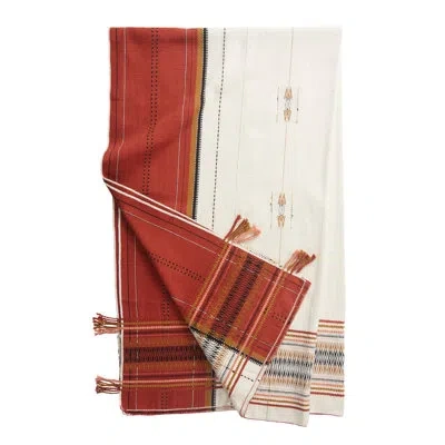 Jaipur Living Tribal Cotton Throw In Red;cream