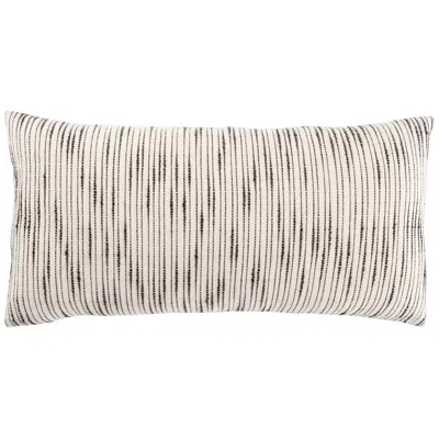 Jaipur Mercado Linnean White And Gray Striped 24"x12" Throw Pillow