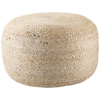 Jaipur Mesa White Solid Cylinder Pouf Ottoman