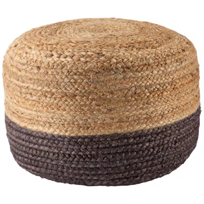 Jaipur Oliana Beige And Dark Gray Ombre Cylinder Pouf Ottoman